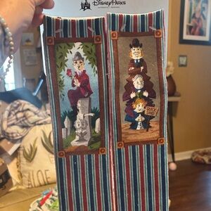 Disney Authentic Park Striped  Haunted Mansion Socks, adult size; uncommon